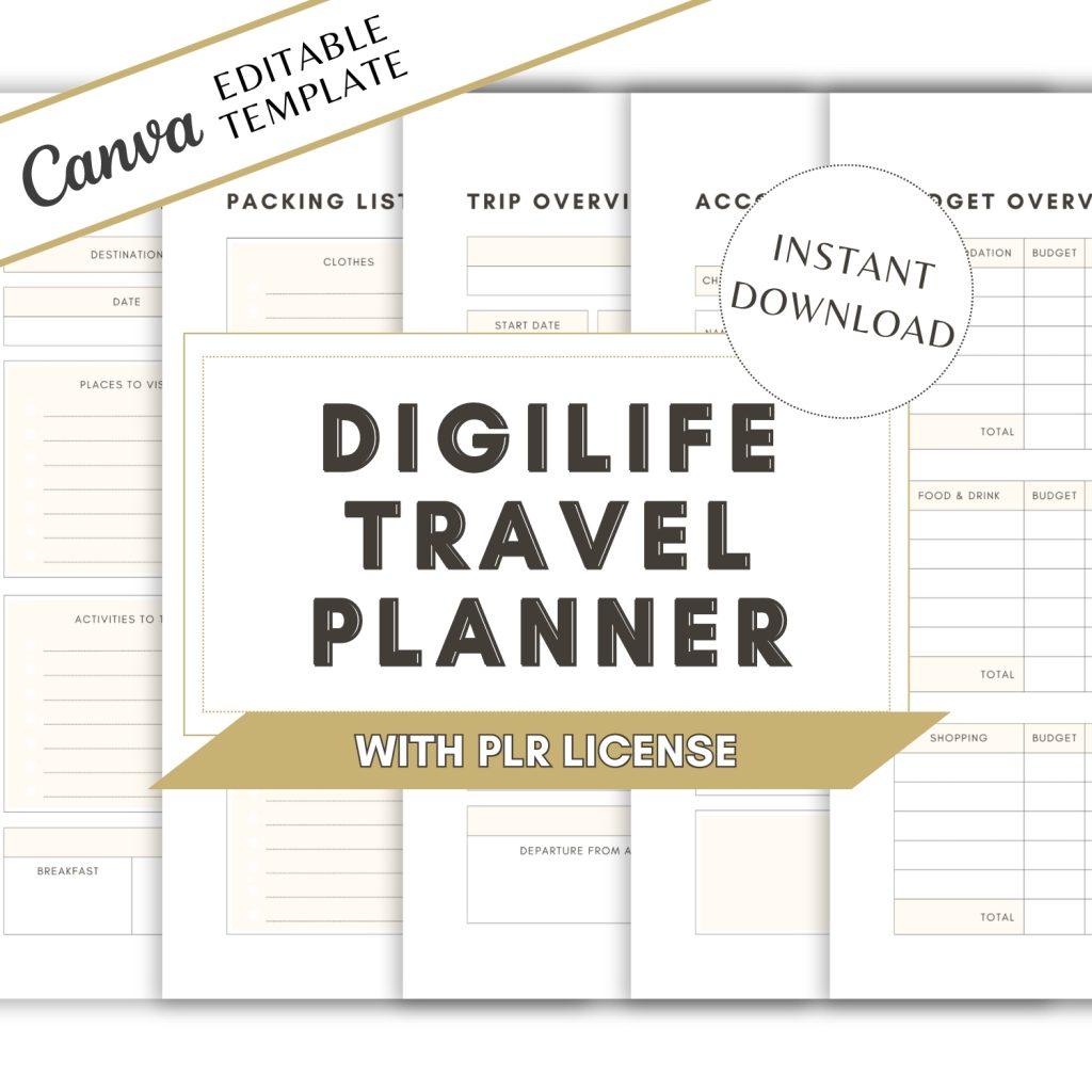 DigiLife Travel Planner | PLR Template | PLR Travel Planner